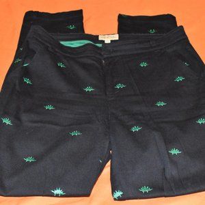 Navy and dino print trousers